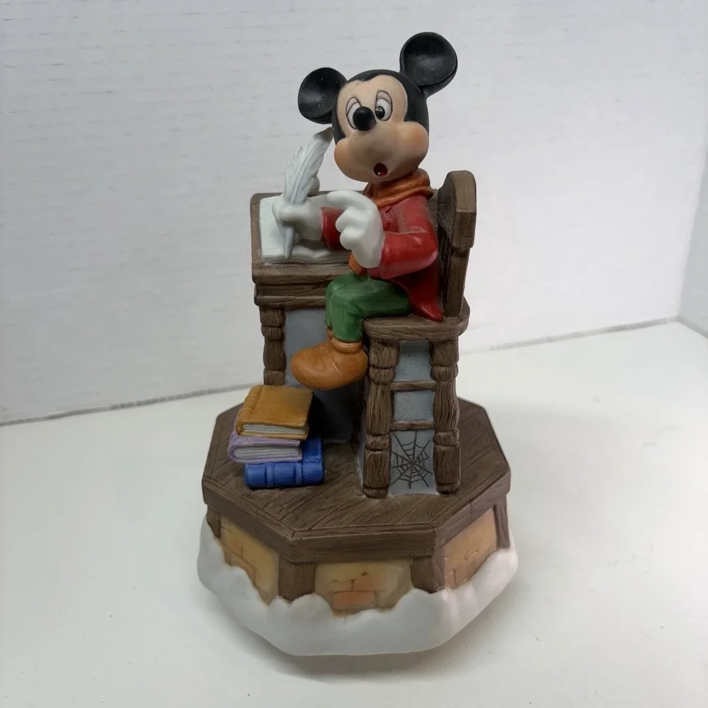 Disney Schmid Mickey Mouse Christmas Carol Music Box Figurine Not‎ Working